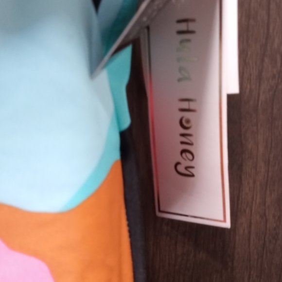 Hula Honey V-Neck Printed Tankini Swim Top - Aqua - Picture 2 of 6